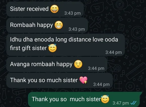 Customer WhatsApp review 1